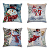 Bonhomme de neige de Noël impression housse de coussin en lin de coton taie doreiller décoratif