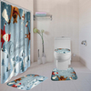 Bonhomme de neige de Noël rideau de douche siège de toilette housse de tapis coussin set antidérapant