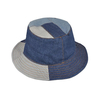 Bonnet à bords larges en patchwork lavé en jean