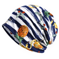 Bonnet à double usage en coton à rayures pour femme,  vintage