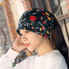 Bonnet écharpe bicolore écharpe bicolore à fleurs pour femmes