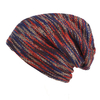 Bonnet chaud en tricot à rayures pour hommes Plus Doublure en velours Bonnet dhiver Skullies Chapeaux