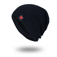 Bonnet en laine tricoté Saison Plus Bonnet dextérieur à tête cinq étoiles rouge chaud pour hommes
