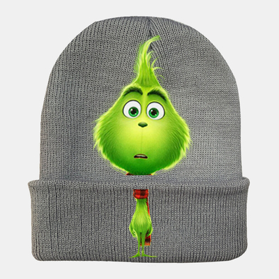 Bonnet en laine unisexe chaud
coupe-vent coupe-vent de Noël
vert cheveux monstre
impression bonnet tricoté