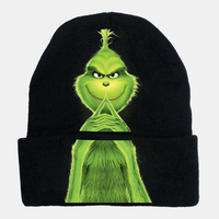 Bonnet en laine unisexe chaud coupe-vent coupe-vent de Noël vert cheveux monstre impression bonnet tricoté