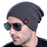 Bonnet en maille bonnete tressée chaude en maille Plus pour homme