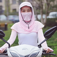 Bonnet en soie glacée avec écharpe solaire pour femmes
