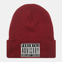 Bonnet en tricot unisexe avec broderie avec étiquette sauvage