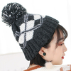 Bonnet hiver femme en plaid ski tricot beanie