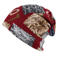 Bonnet imprimé LOVE pour femme multifonction automne bonnet chaud et écharpe à col