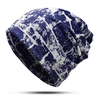 Bonnet multicolore en coton bicolore avec bonnet écharpe