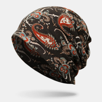 Bonnet sans bord unisexe style ethnique rétro motif floral de cajou