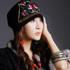 Bonnet Slouch de broderie ethnique Casquette Bonnet National Coton