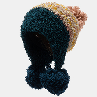 Bonnet tricoté chaud élégant pour femmes Accessoire Pompons Hat