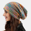 Bonnet tricoté décontracté chaud de couleur mélangée pour femmes