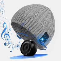 Bonnet tricoté en laine unisexe chaud et intelligent sans fil Bluetooth avec casque et haut-parleurs stéréo intégrés et