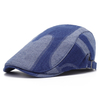 Bonnet unisexe en denim à bord court avec bordure bleue