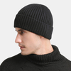 Bonnet unisexe en laine tricotée de couleur unie