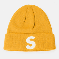 Bonnet unisexe en peluche S-lettre brodé Hip-Hop chaud sans bord bonnet bonnet tricoté