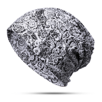 Bonnet unisexe en turban à fleurs roses et en coton unisexe