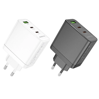 BOROFONE BN12 PD65W 3-Port USB PD Charger USB-A+2USB-C PD QC3.0 Fast Charging Wall Charger Adapter EU Plug for iPhone 15
