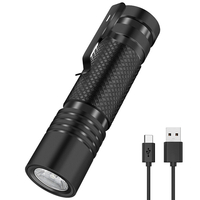 BORUIT V8 800LM Type-C Lampe de poche EDC rechargeable rapide avec 18650 Batterie Indicateur de puissance Étanche Mini L