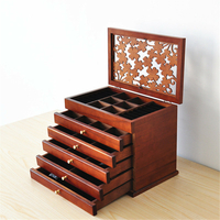 Boîte à bijoux en bois de luxe multi-couche haute brillance Boîte à bijoux de stockage rétro élégant