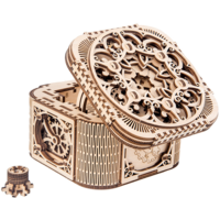 Boîte à bijoux en bois Organisateur de bureau Sculpture sur bois Boîte de rangement Assemblé Creative Jouet Cadeau Puzzl