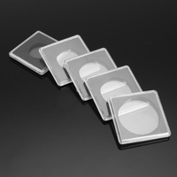 Boîte à capsules carrée transparente à 5 tailles Porte-monnaie Quadrum 24, 5 mm à 40, 5 mm