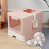 Boîte à litière pour chat à capuchon fermée grande pelle à litière pour chat avec pelle plateau pliable démonter