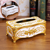 Boîte à mouchoirs Acrylic Holder Car Room Maison Hôtel Vintage Retro Floral Luxry 2 Couleur