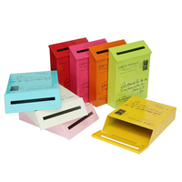 Boîte aux lettres verrouillable en métal rétro de maison avec boîte aux lettres de jardin de lettre de jardin de stockag