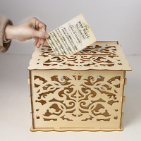 Boîte de carte de mariage en bois rustique bricolage boîte de conseils de mariage avec serrure faveur de fête de mariage