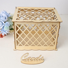 Boîte de carte en bois rustique bricolage mariage souhaitant boîte serrure cadeau faveur de fête de mariage