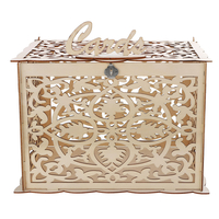 Boîte de cartes postales en bois avec serrure Collection Boîtes de cartes-cadeaux Mariages Décor Fournitures