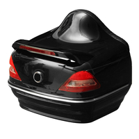 Boîte de queue de coffre de moto 26L avec feu arrière noir pour Harley Honda Yamaha Suzuki Vulcan Cruiser