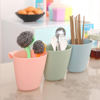 Boîte de rangement cosmétique de brosse à dents électrique de salle de bain de baril de stockage de ventouse suspendue