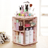 Boîte de rangement cosmétique rotative 360 ° boîte de rangement en bois de bureau cas bricolage cosmétiques maquillage o