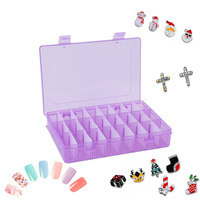 Boîte de rangement de pièces de caisse transparente en plastique de 24 grilles réglables