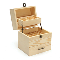 Boîte de rangement dhuiles essentielles à trois couches en bois
