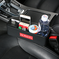 Boîte de rangement multifonction en cuir pour siège de voiture avec porte-gobelet pour téléphone portable