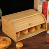 Boîte de rangement pour bac à pain en bois de bambou