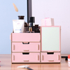Boîte de rangement pour cosmétiques en bois avec pansement miroir Boîte de rangement pour rack Panier de rangement pour