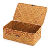 Boîte de rangement tissée à la main aux algues Panier de rangement pour vêtements de bureau avec couvercle