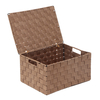 Boîte de rangement tissée panier de rangement couvert boîte de tri pour vêtements collations organisateur de cas de rang