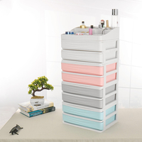Boîte de tiroir de rangement de maquillage Comestics à deux tablettes