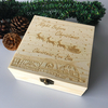 BoîtederéveillondeNoëlgravée de décorations en bois cadeau en bois Noël boîte en bois de r