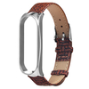 Boîtier en métal Weave Texture cuir montre Bande remplacement du bracelet de montre pour Xiaomi Miband 4 Non original
