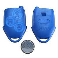 Boîtier porte-clés à distance bleu à 3 boutons avec batterie pour Ford Transit MK7