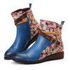 Bottes à laçage pour femmes avec boucle de tissage rétro